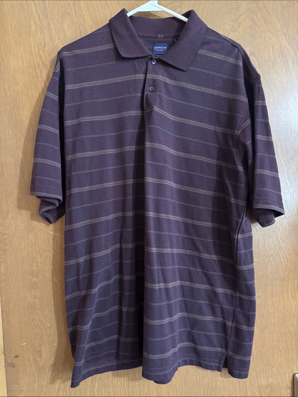 Arrow Men's Plum Stripe Polo Shirt